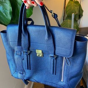 3.1 Phillip Lim Navy Large Satchel Bag